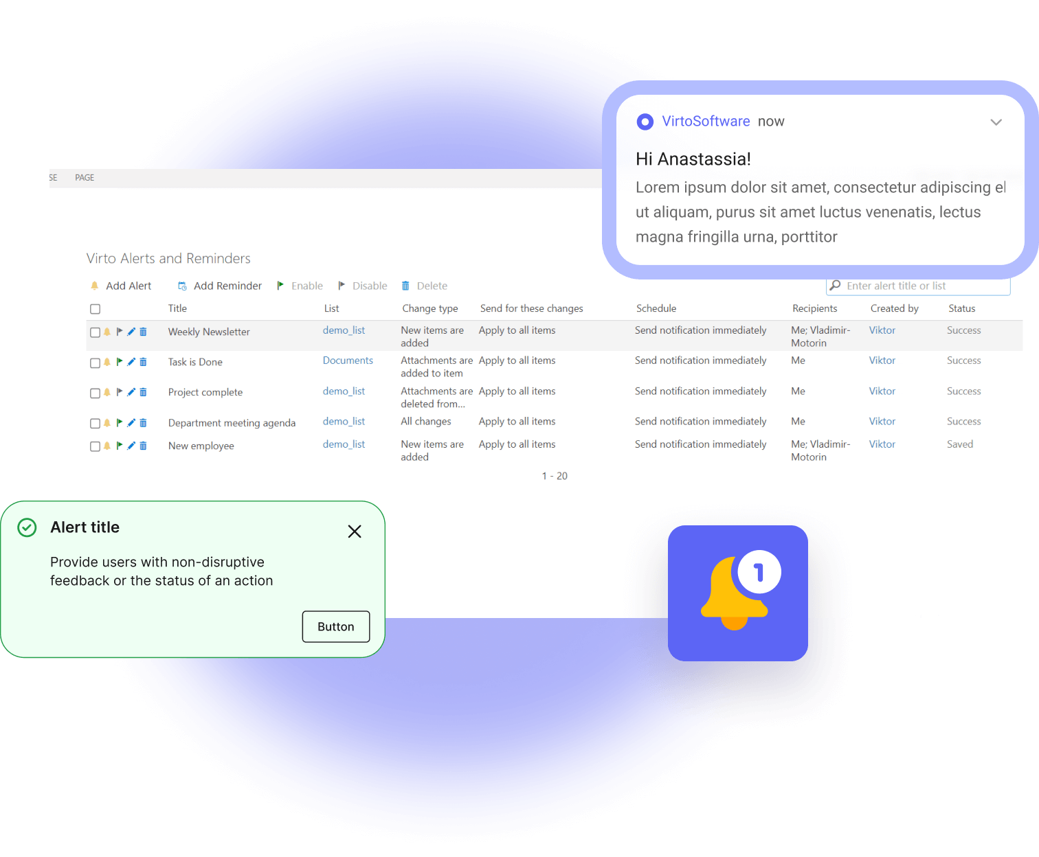 Alerts & Reminders for SharePoint On-Premise Settings