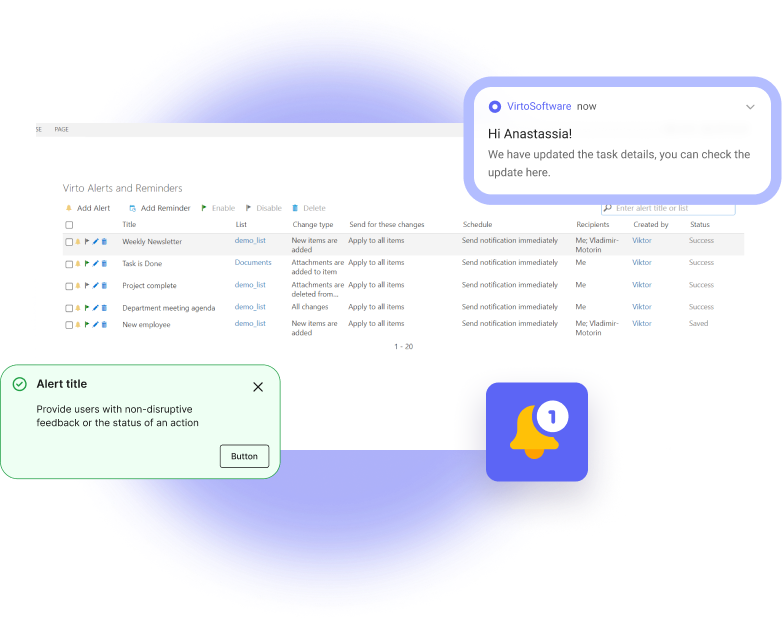 Virto Notifications and Alerts