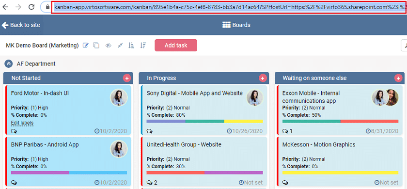 sharepoint kanban by virto
