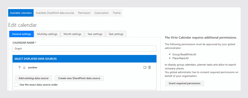 required permissions in virto apps