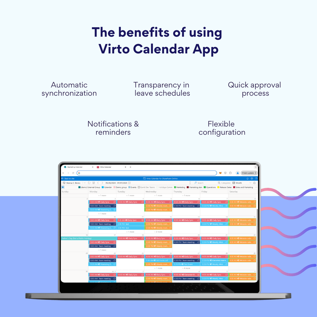 Pic. 7. The benefits of using Virto Calendar App. 