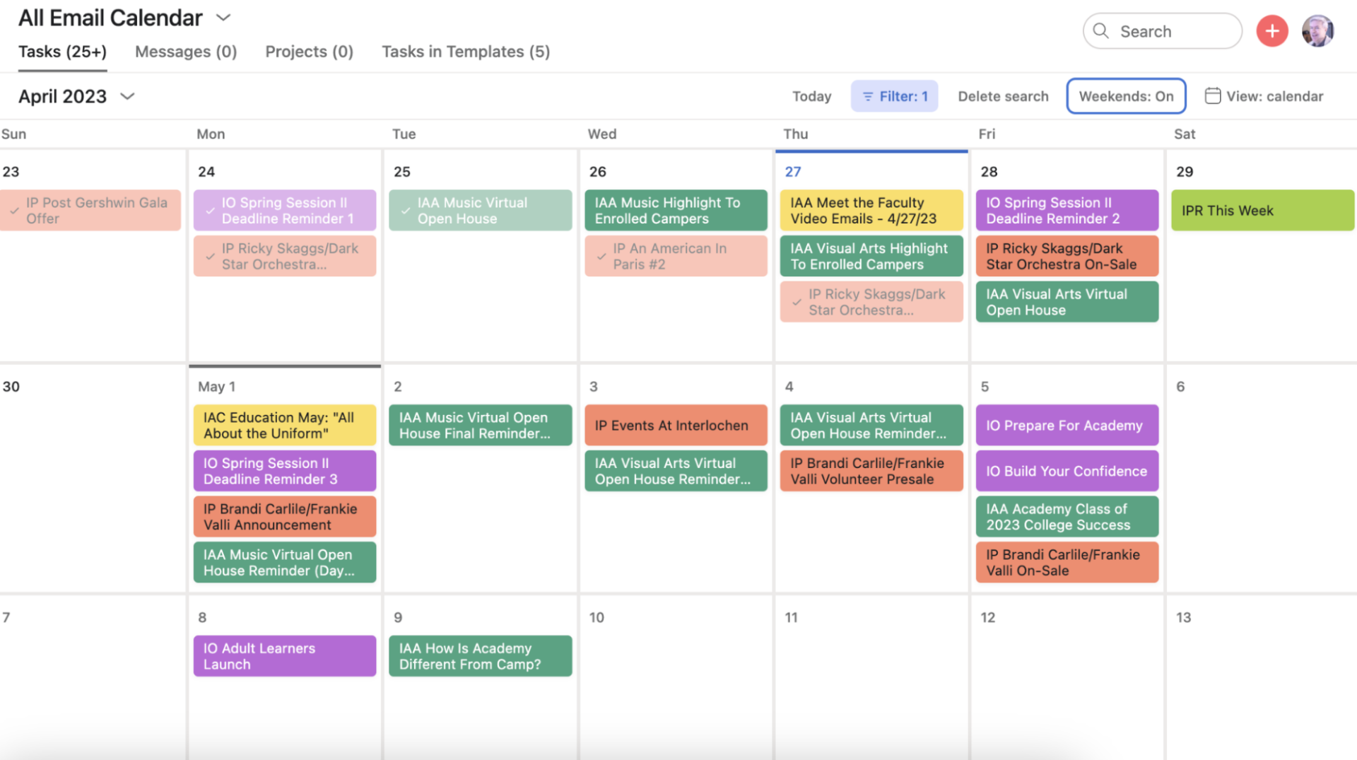 Asana Calendar