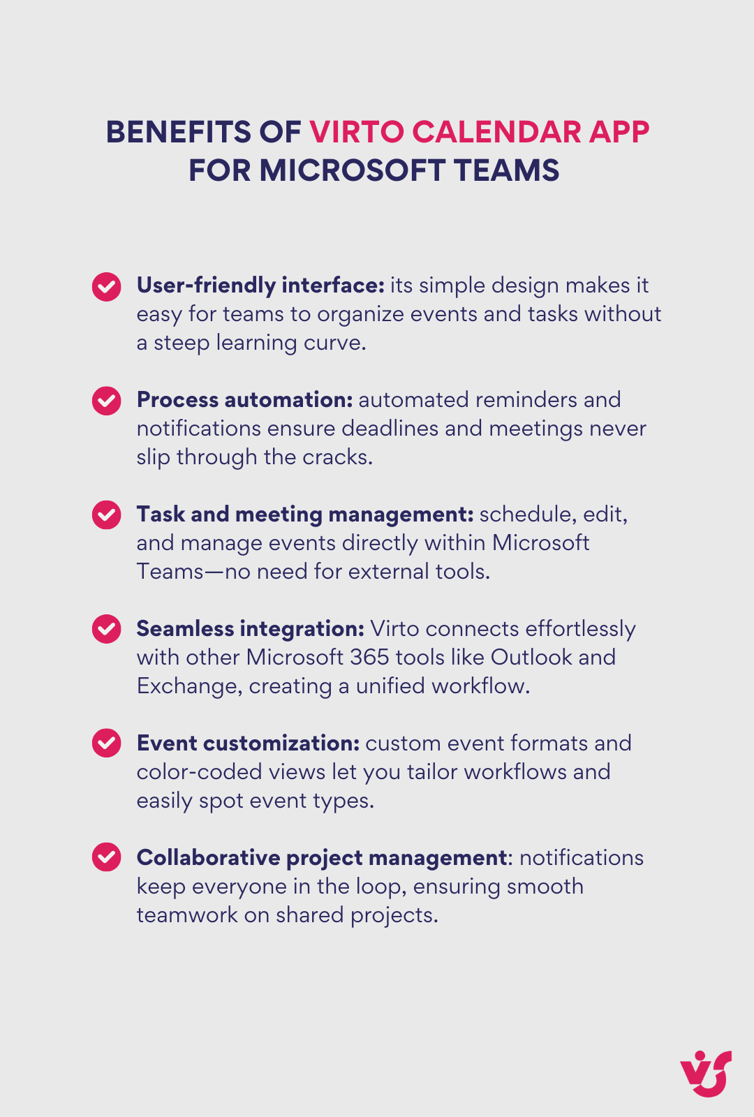 Benefits of Virto Calendar App for Microsoft Teams