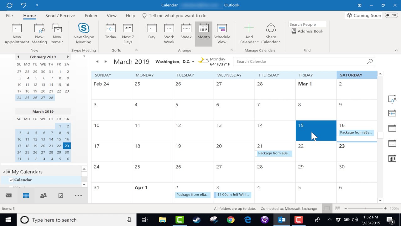 Microsoft Outlook Calendar