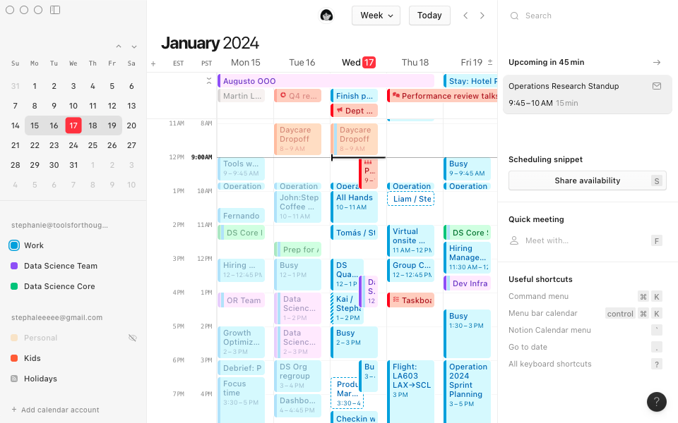 Notion calendar