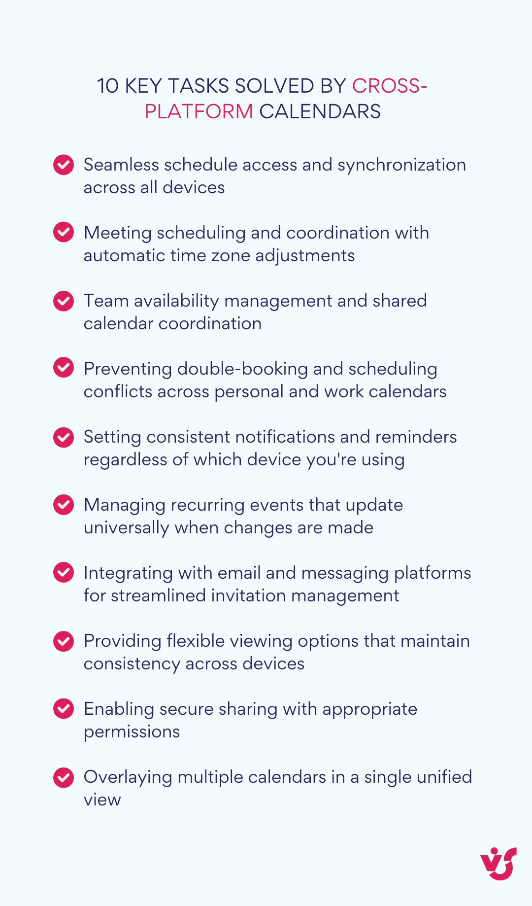 10 key tasks solved by cross-platform calendars