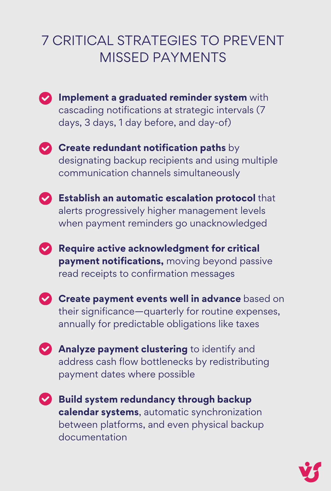 7 critical strategies to prevent missed payments
