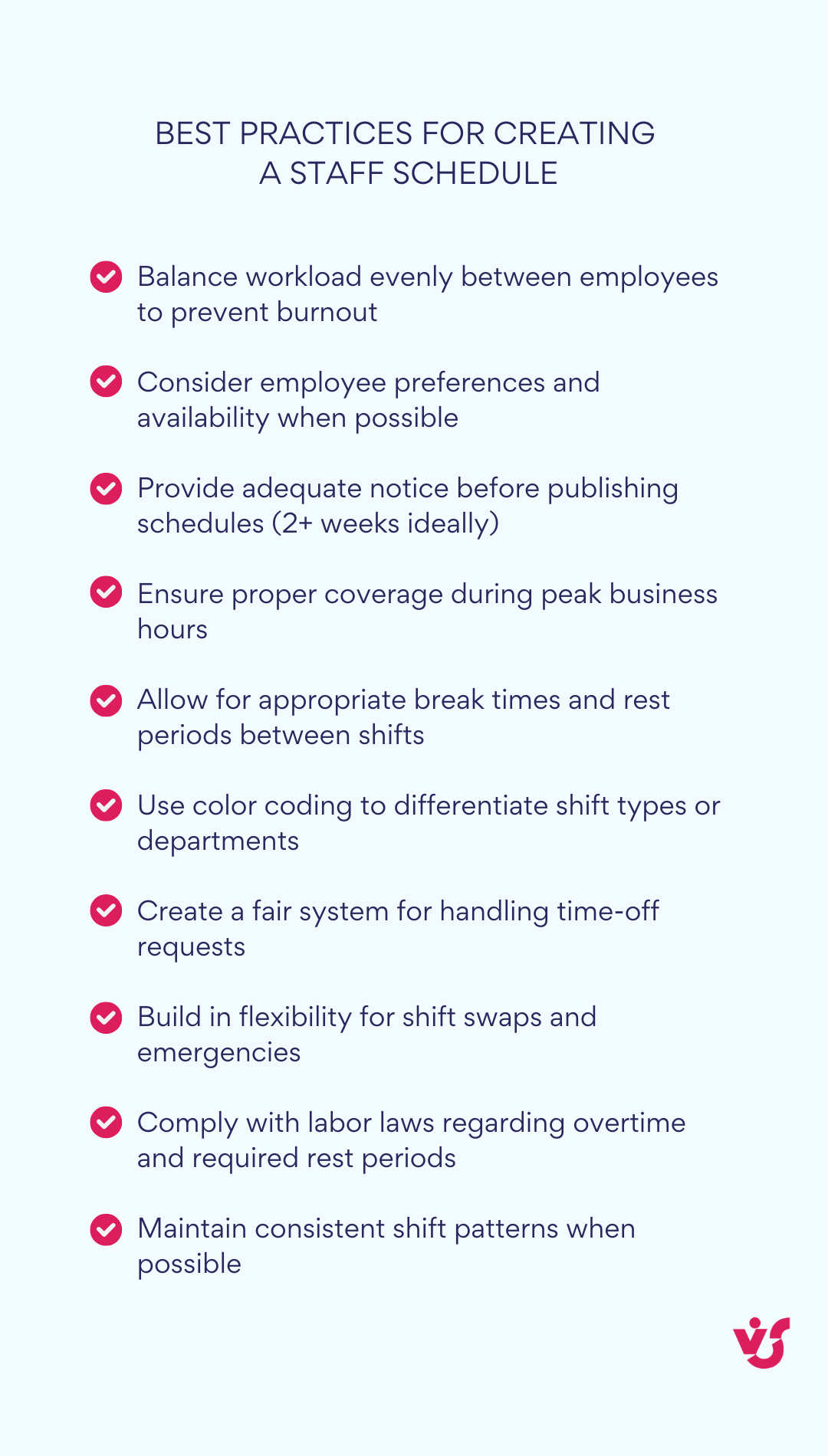 Best practices for creating a staff schedule