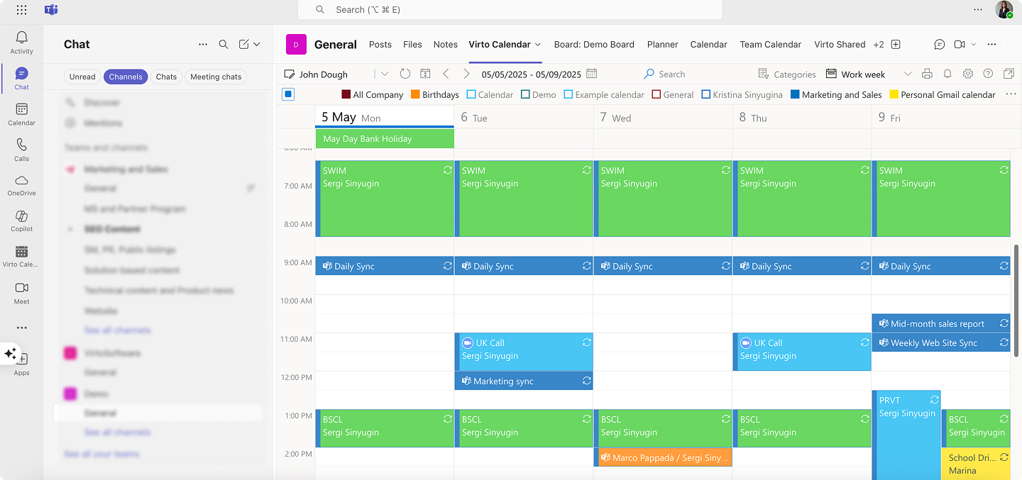 Virto Calendar in Teams