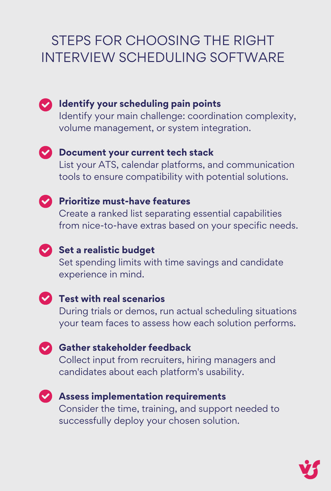 Steps for choosing the right interview scheduling software