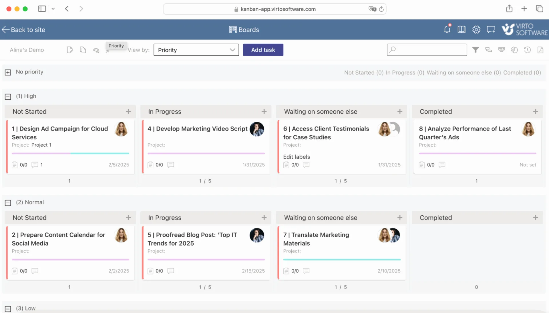 Virto Kanban Board App
