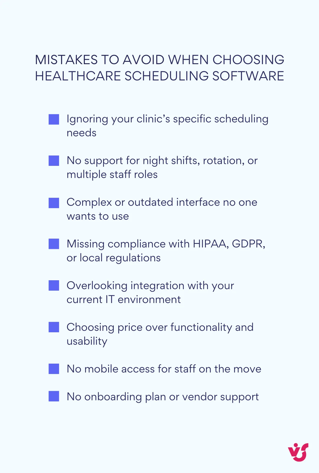 Mistakes to avoid when choosing healthcare scheduling software