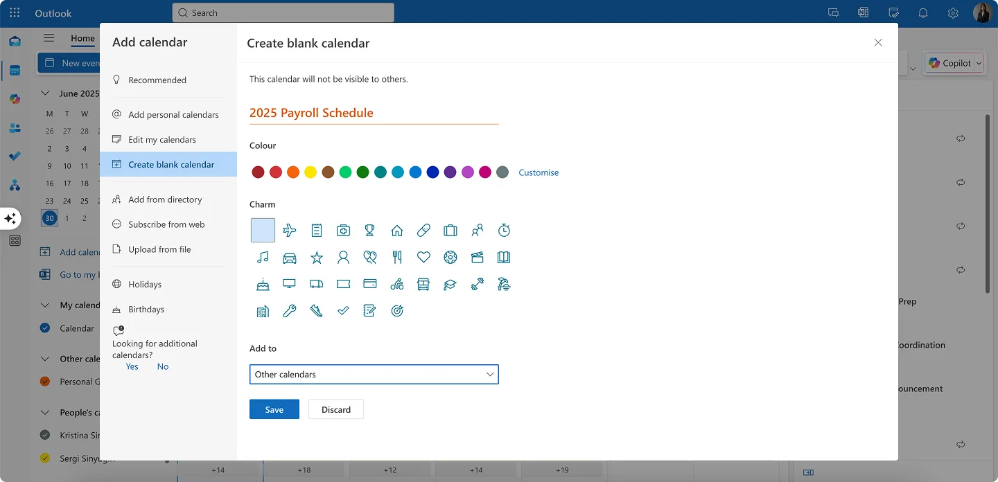 Naming your calendar