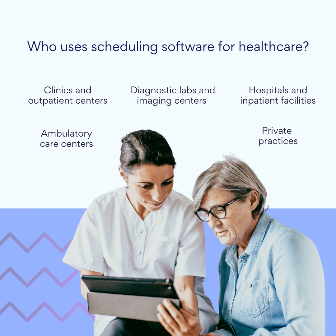 Who uses scheduling software for healthcare?