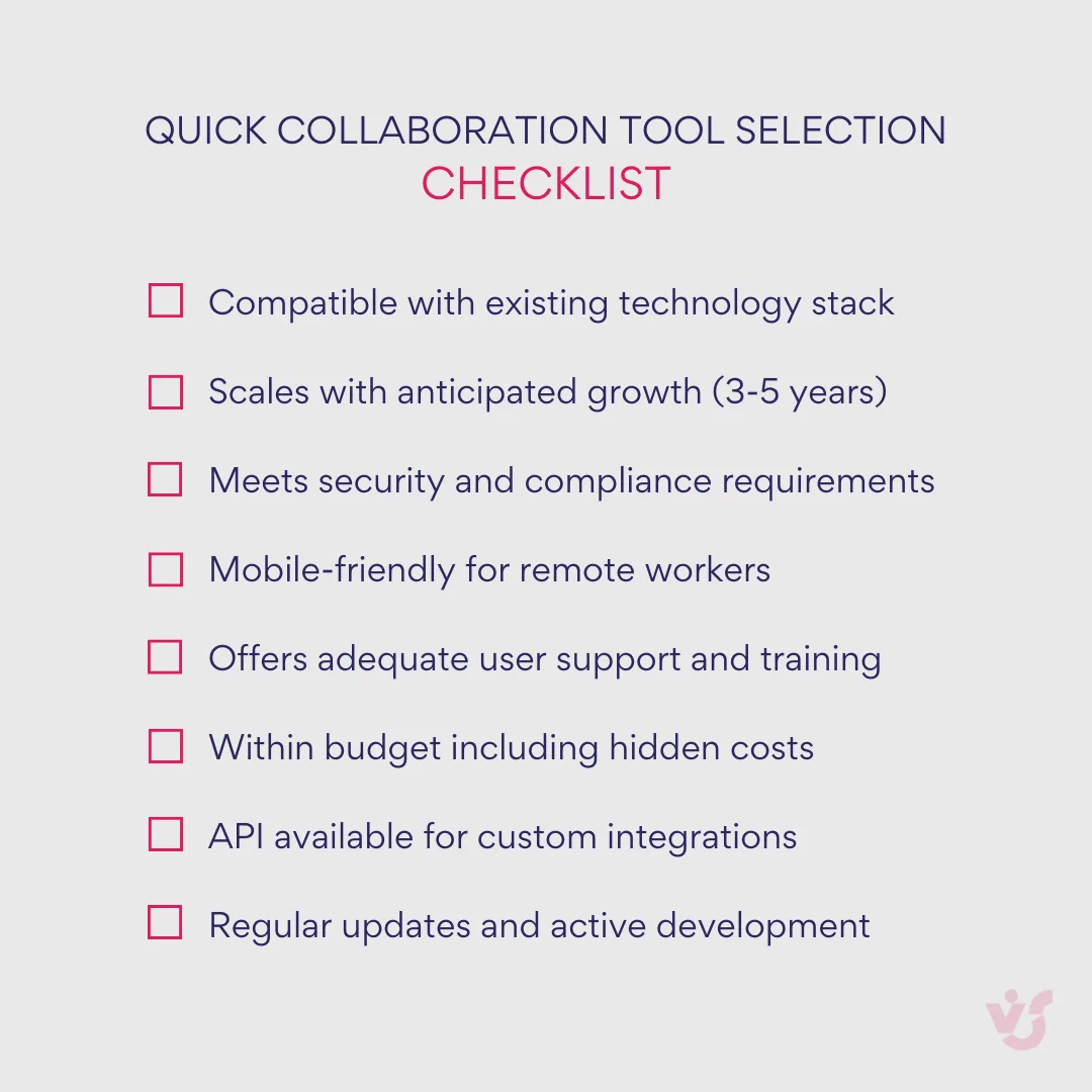 Quick Collaboration Tool Selection Checklist