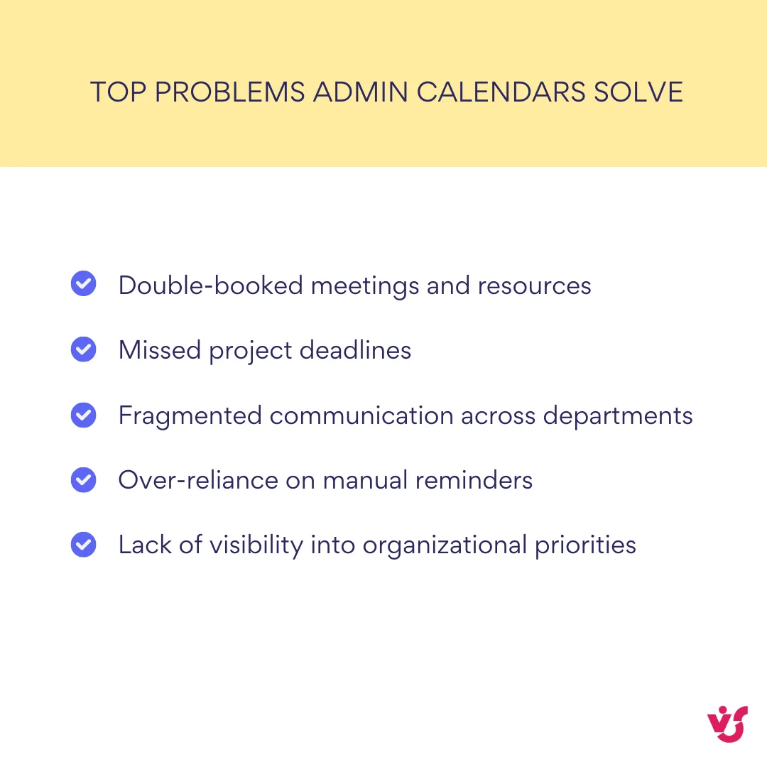 Top problems admin calendars solve