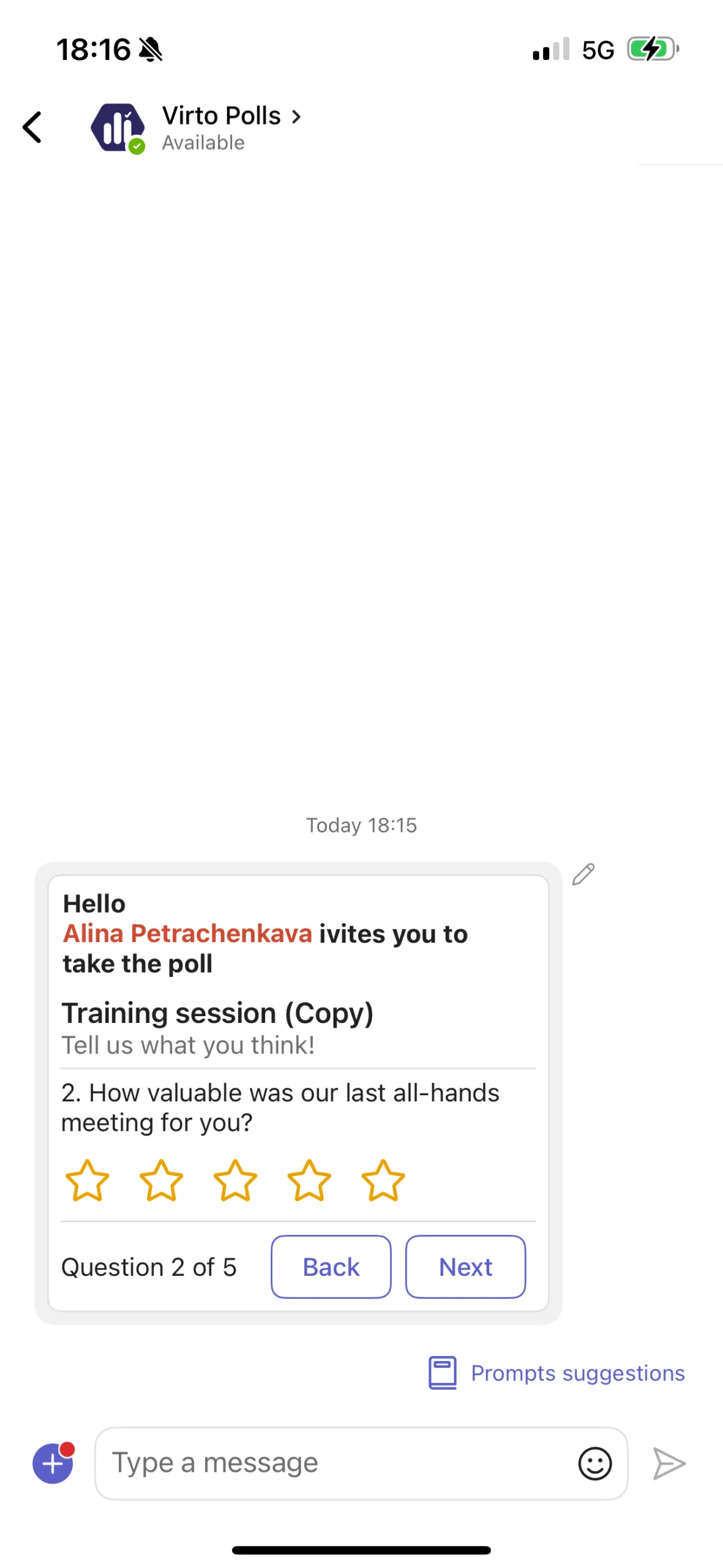 Virto Polls in Teams