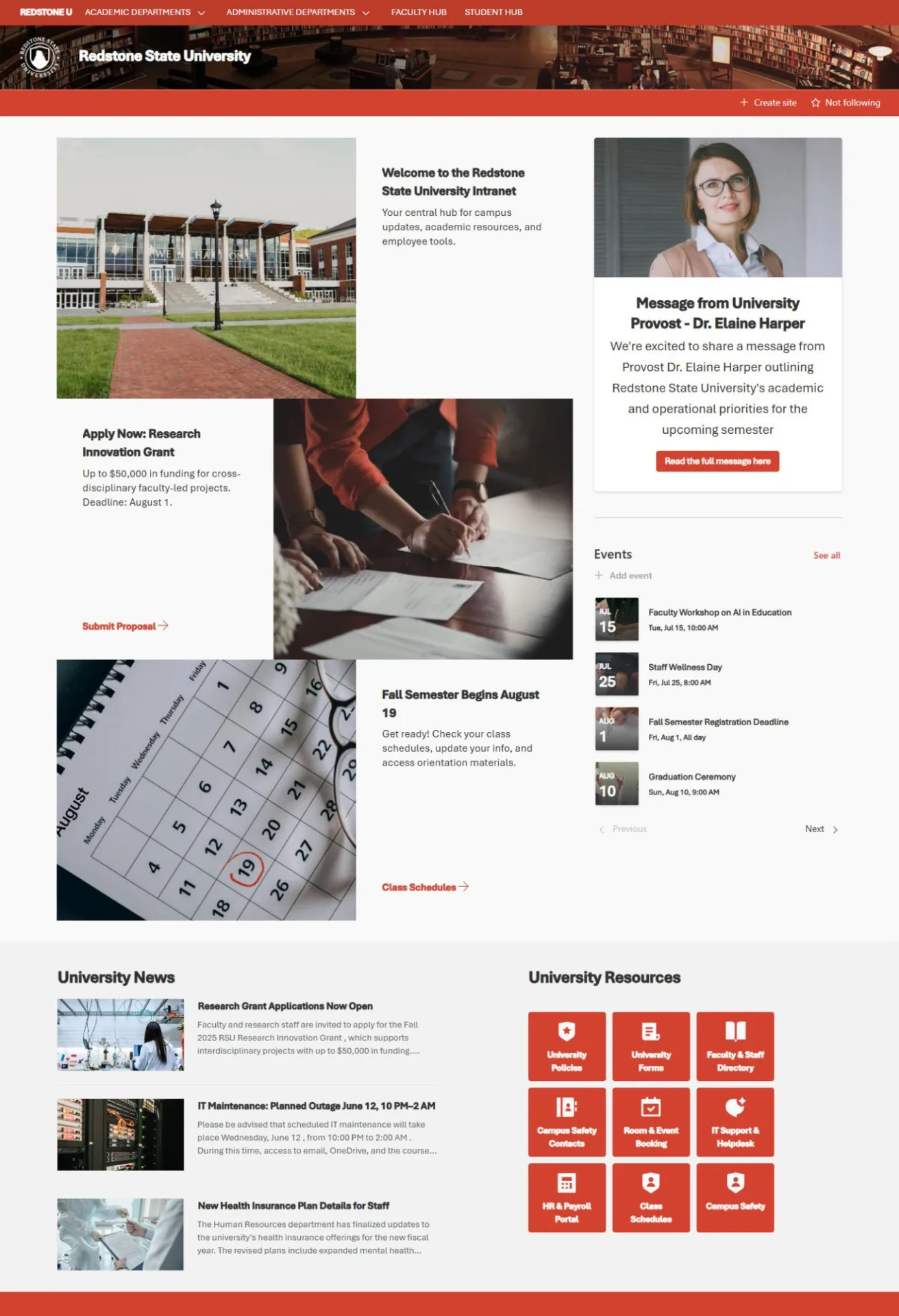 Redstone State University Intranet