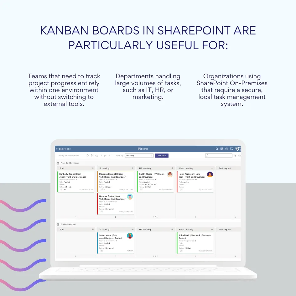 Kanban boards in SharePoint use cases