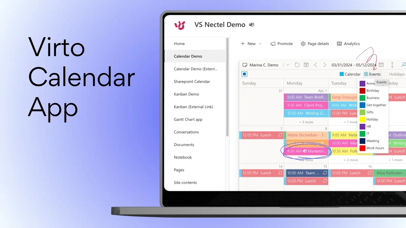 Virto Calendar App