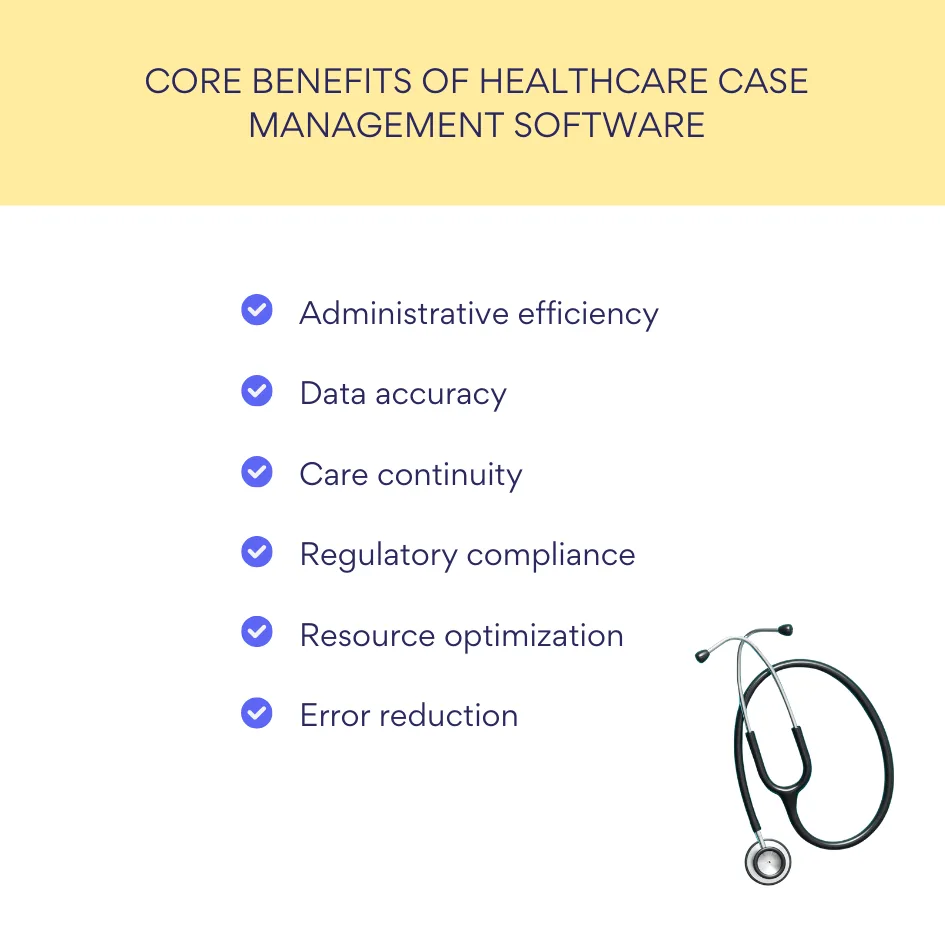 Core benefits of healthcare case management software